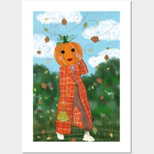 Pumpkin woman Posters and Art